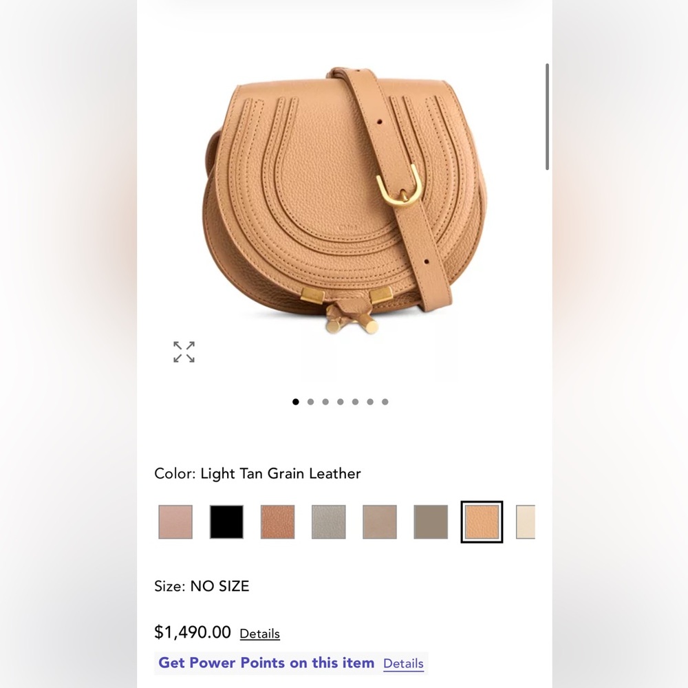 Authentic Chloe Mini Small Crossbody Marcie Saddle Bag Tan Beige